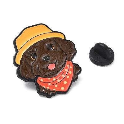 Poodle in Bucket Hat Alloy Enamel Pins LS-AL-CBA6DDE-03A-1