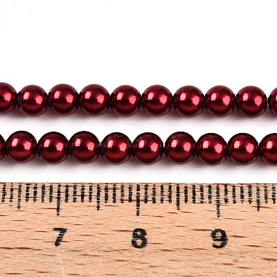 Baking Paint Pearlized Glass Pearl Bead Strands HY-N002-4mm-A13-1