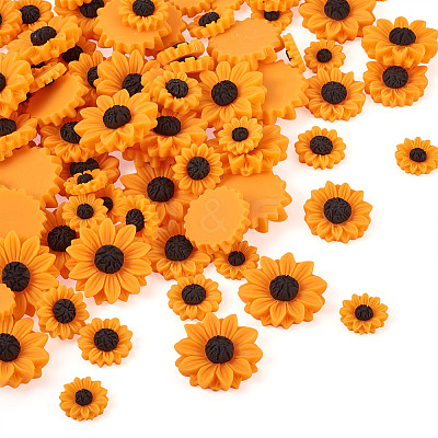 100Pcs 4 Style Resin Cabochons CRES-CD0001-01-1