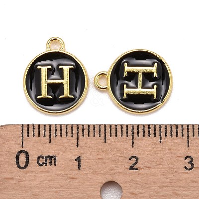 Golden Plated Alloy Charms LS-ENAM-S118-02H-1