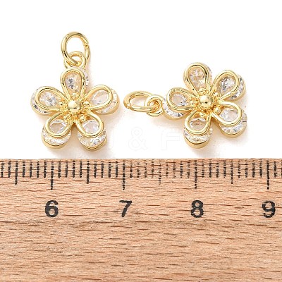 Brass Micro Pave Clear Cubic Zirconia Charms CU-E003-10G-A-1