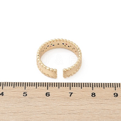 Brass Micro Pave Cubic Zirconia Cuff Rings for Women RJEW-S400-06G-1