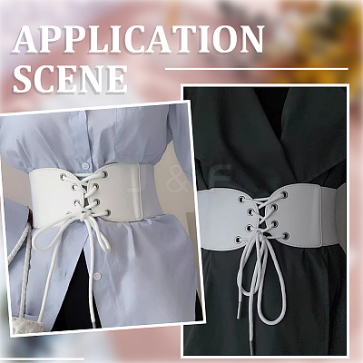 1Pc Imitation Leather Stretch Knot Waist Belts for Women AJEW-CL0002-91A-1