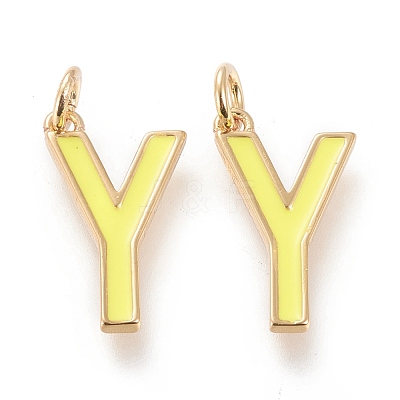 Brass Enamel Pendants KK-R139-02Y-1