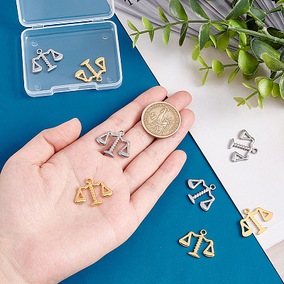 8Pcs 2 Colors 304 Stainless Steel Pendants STAS-UN0038-33-1