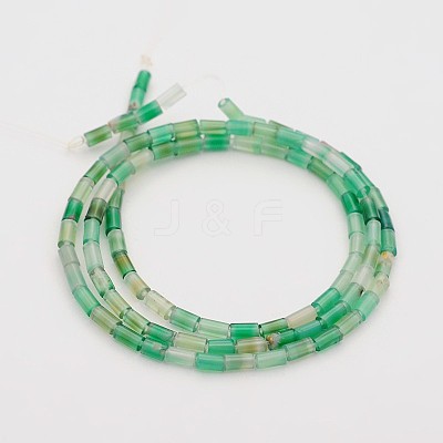 Natural Green Onyx Agate Column Beads Strands G-N0153-22-1