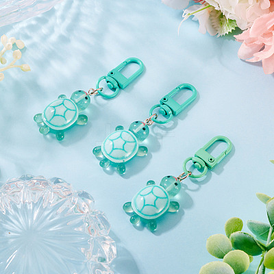 3Pcs Resin Tortoise Pendant Decorations HJEW-TA0001-39I-1