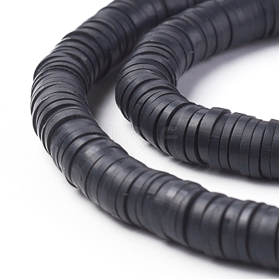 Flat Round Handmade Polymer Clay Beads CLAY-R067-6.0mm-42-1