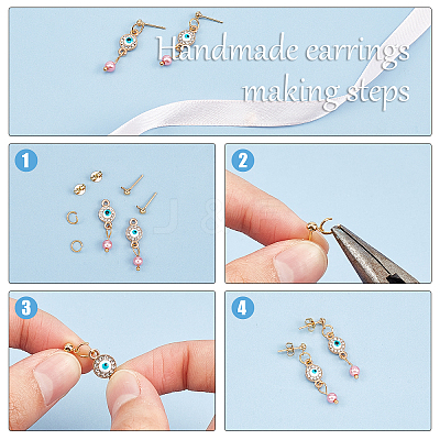 30Pcs Brass Stud Earring Findings and 30Pcs Earring Backs Sets KK-AR0001-91G-NR-1