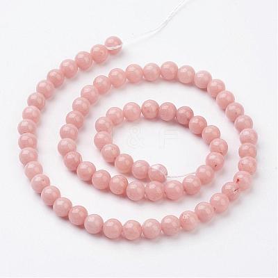 Natural Mashan Jade Round Beads Strands G-D263-6mm-XS22-1