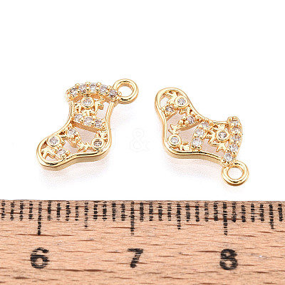 Brass Micro Pave Cubic Zirconia Charms KK-N263-142A-G-1