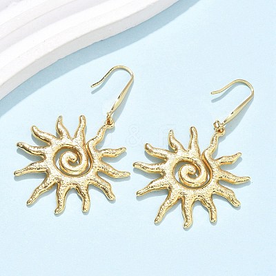 Sun 304 Stainless Steel Dangle Earrings EJEW-C142-10G-1