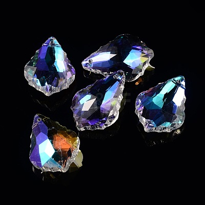 AB Color Plated Electroplate Glass Pendants EGLA-O003-06A-1