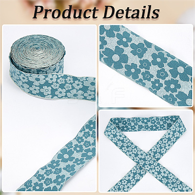 Flower Polyester Ribbons SRIB-WH20020-053B-01-1