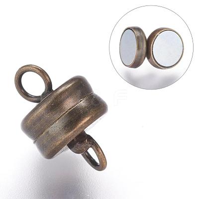 Brass Magnetic Clasps with Loops KK-P114-07AB-1