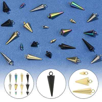 24Pcs 8 Styles 304 Stainless Steel Pendants STAS-FS0002-25A-1
