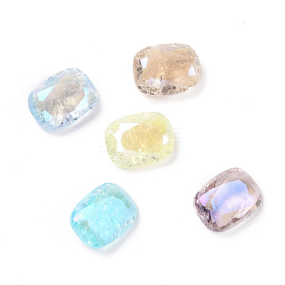 Crackle Moonlight Style Glass Rhinestone Cabochons RGLA-J038-IO-1