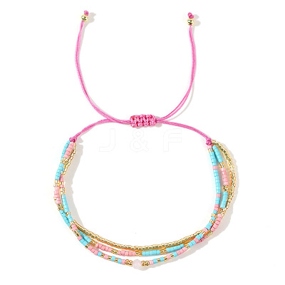 Summer Glass Seed Cylinder Beads Braided Bead Bracelets RV6392-2-1