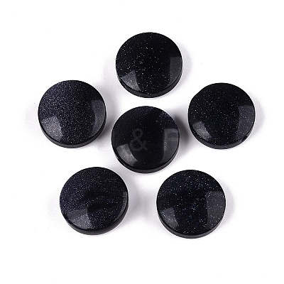 Synthetic Blue Goldstone Coin Beads G-Q601-36A-1