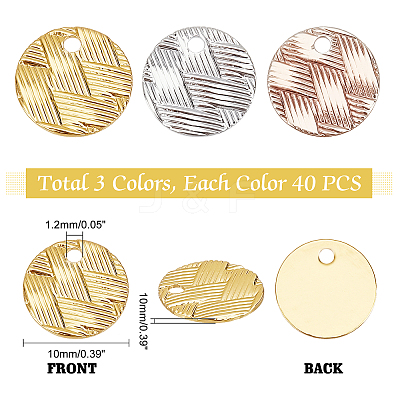 120Pcs 3 Colors Brass Charms KK-PH0004-70-1
