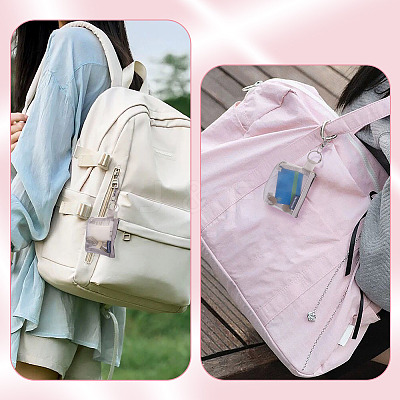 3Pcs Rectangle Nylon Mesh Zipper Wallets Pendant Decorations HJEW-TAC0106-1