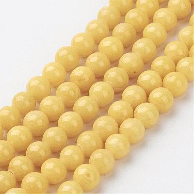 Natural Mashan Jade Round Beads Strands G-D263-6mm-XS07-1