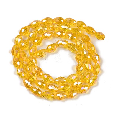 Transparent Electroplate Glass Beads Strands EGLA-N013-T4mm-B04-1