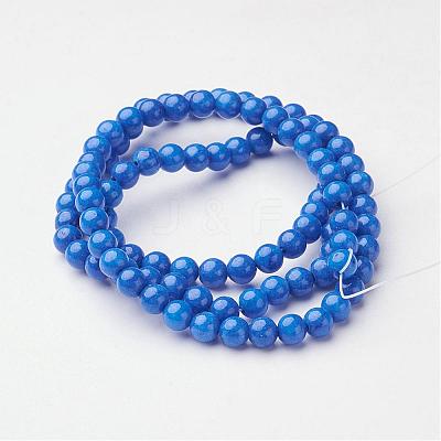 Natural Mashan Jade Round Beads Strands G-D263-4mm-XS08-1