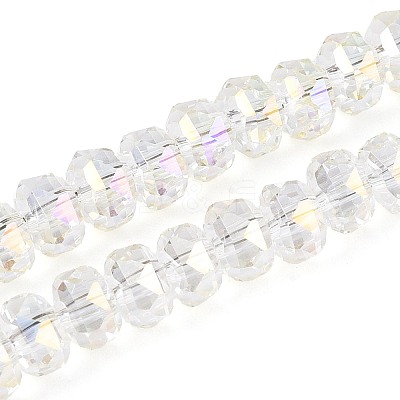 Electroplate Transparent Glass Beads Strands EGLA-N022-05B-C08-1