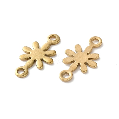 304 Stainless Steel Flower Connector Charms STAS-S172-04G-1