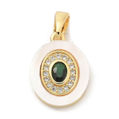 Brass Micro Pave Cubic Zirconia Pendents KK-M303-02G-05-1