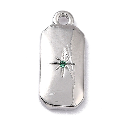 Brass Micro Pave Cubic Zirconia Charms ZIRC-I054-12P-04-1