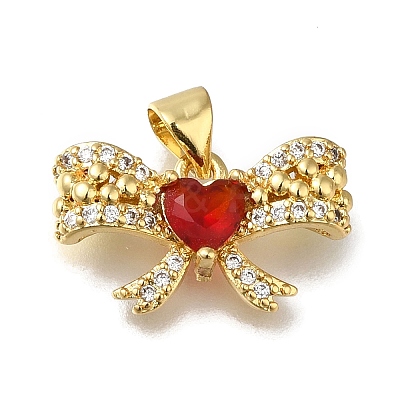 Rack Plating Brass Micro Pave Cubic Zirconia Pendants KK-G500-27G-1