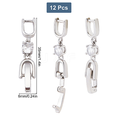 12Pcs Brass Extender Chain ZIRC-SC0001-22-1