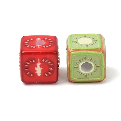 Fruits Printed Opaque Acrylic Beads AC-CBAC57E-02-1