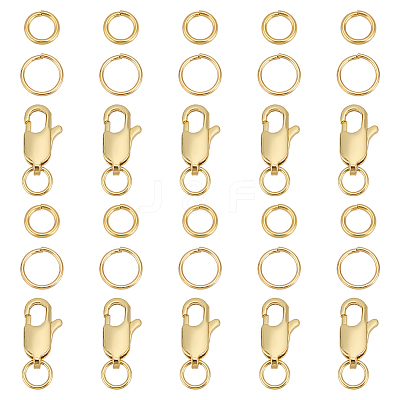 30Pcs 3 Styles Brass & 304 Stainless Steel Jump Rings FIND-ME0001-80-1
