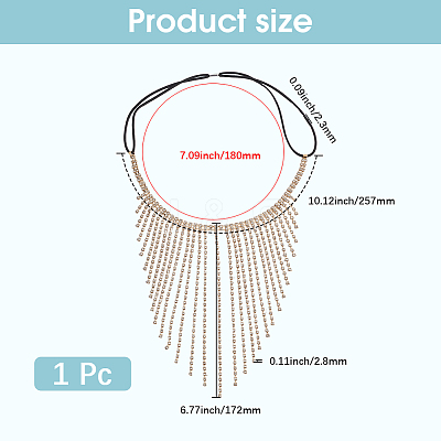 Alloy Rhinestone & Polyester Head Chain AJEW-WH20072-21G-1