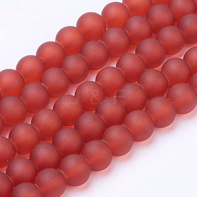 Baking Paint Transparent Glass Bead Strands GLAA-S031-8mm-06-1