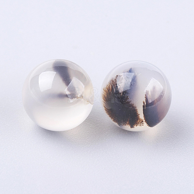 Natural Dendritic Agate Round Beads G-L475-01-1