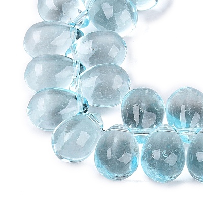 Baking Paint Transparent Glass Beads Strands GL-N005-02A-D07-1