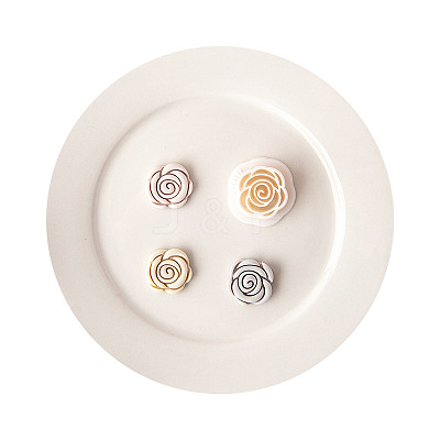 Rose Shape Resin Clay Cutters for Earring Making PW-WG42220-01-1