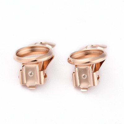 304 Stainless Steel Clip-on Earring Setting STAS-L244-50C-RG-1