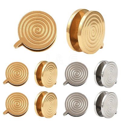 16Pcs 2 Colors 304 Stainless Steel Vortex Cuff Earrings EJEW-SC0001-87-1