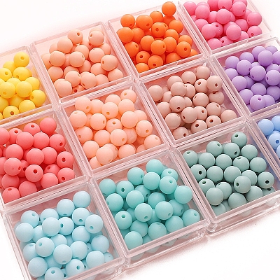 50Pcs Frosted Opaque Acrylic Beads PW-WGEDD3D-01-1