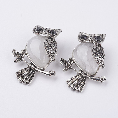 Natural Quartz Crystal Pendants G-E442-01O-1