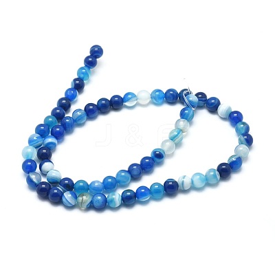 Natural Striped Agate/Banded Agate Beads Strands X-G-I254-03A-05-1