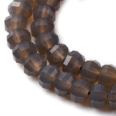 Natural Grey Agate Beads Strands G-P587-D04-02-1