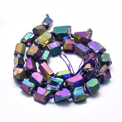 Electroplated Natural Quartz Crystal Beads Strands G-O164-10E-1