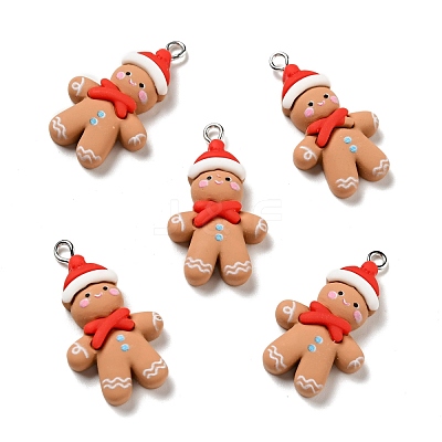 Christmas Opaque Resin Pendants RESI-G043-A06-1