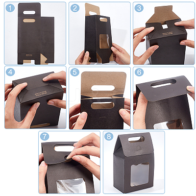 Rectangle Paper Storage Gift Boxes with Clear Window CON-WH0095-60-1
